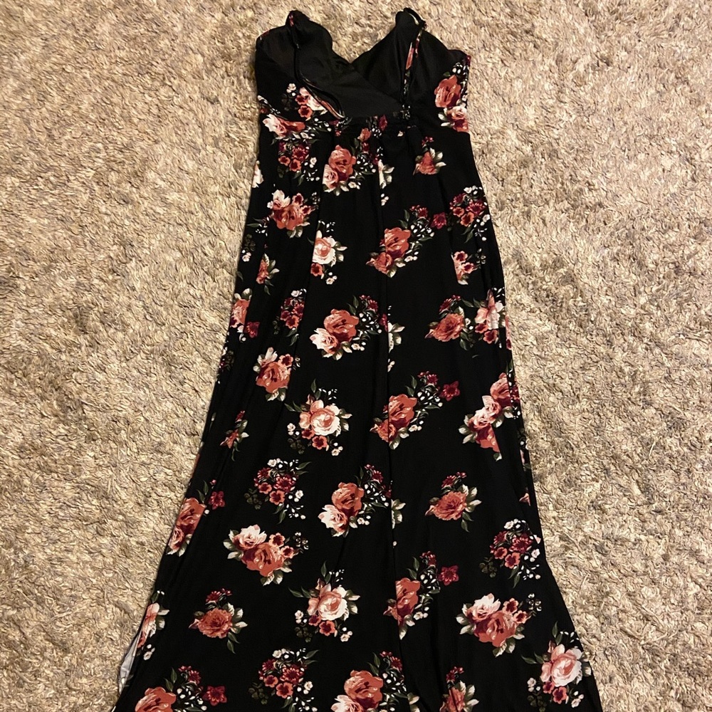 Long Black Floral Dress